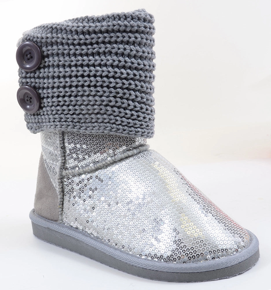 Adidas 4d Krazed Shoes Sequin Crochet Slouchy Knit Sweater Button Flat Boot Silver