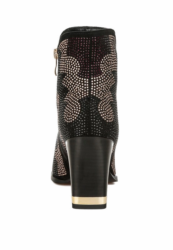 Adidas Spezial Shoes Zarka Rhinestones Embellished Block Heel Boots