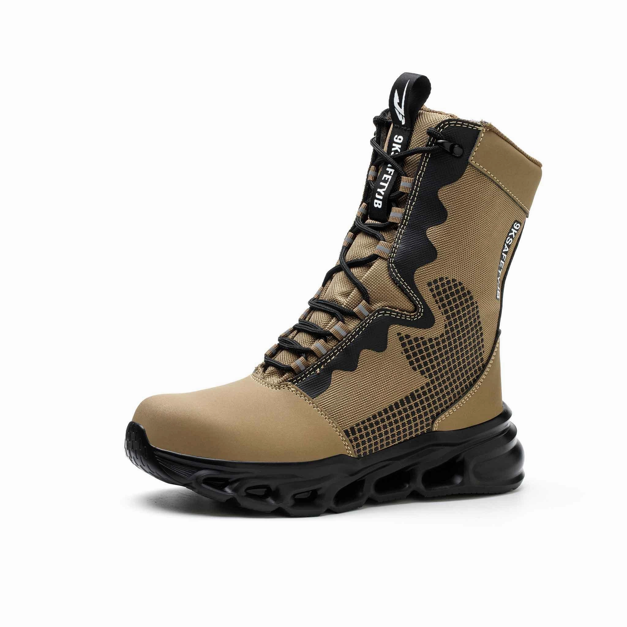 Best Wedge Work Boots 2024 Men's 8-Inch Waterproof Steel Toe Work Boots - Slip-Resistant & Durable | B307