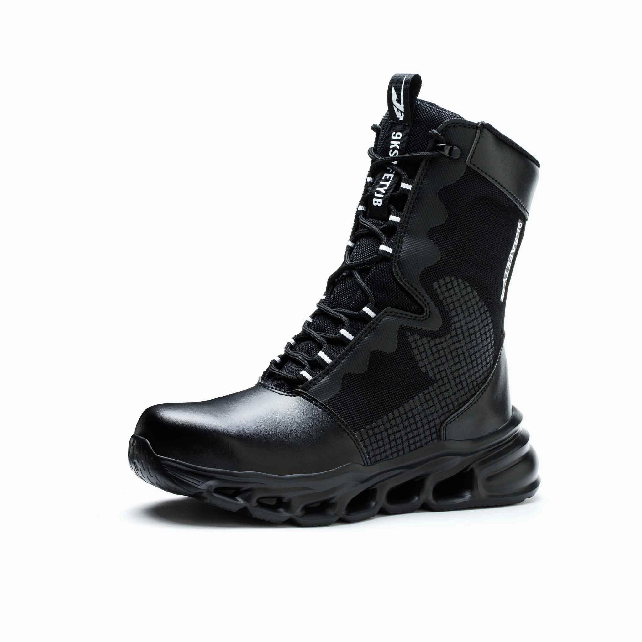 Soft Toe Work Boots Men's 8-Inch Waterproof Steel Toe Work Boots - Slip-Resistant & Durable | B307