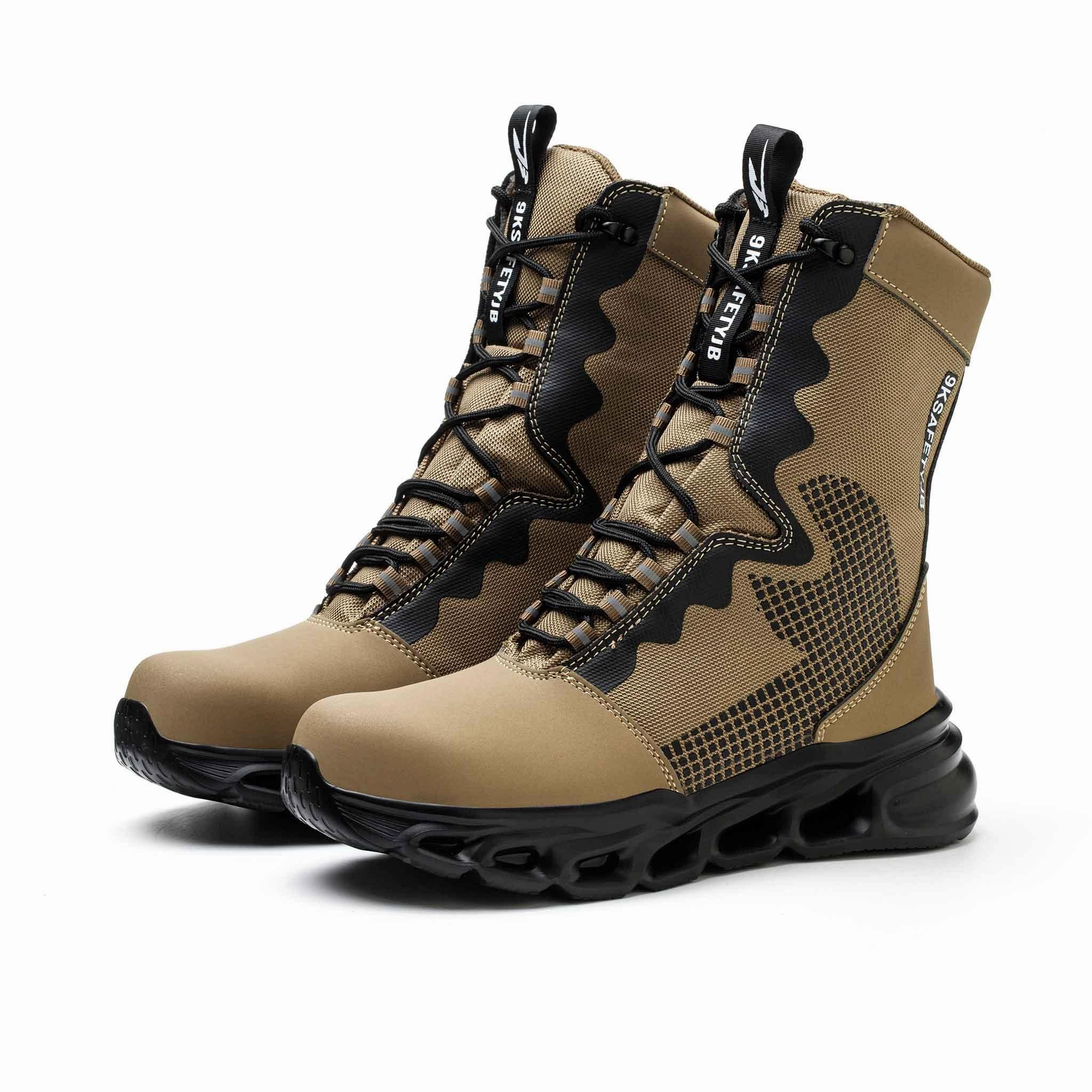 Men's 8-Inch Waterproof Steel Toe Work Boots - Slip-Resistant & Durable | B307 Best Cushion Work Boots