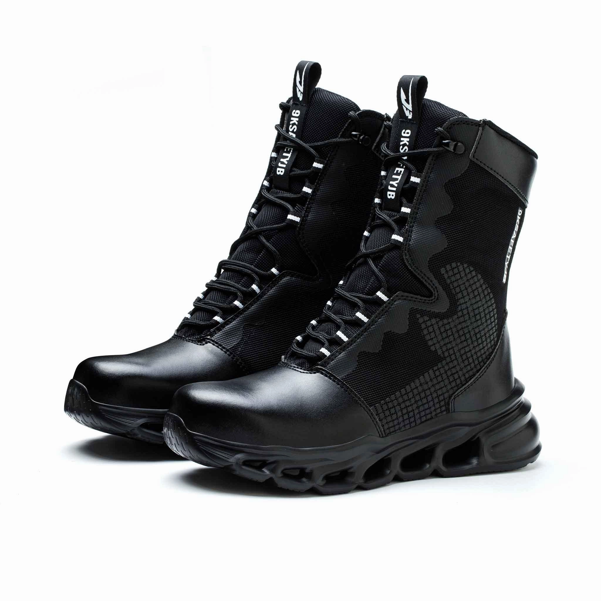 Super Comfortable Work Boots Men's 8-Inch Waterproof Steel Toe Work Boots - Slip-Resistant & Durable | B307