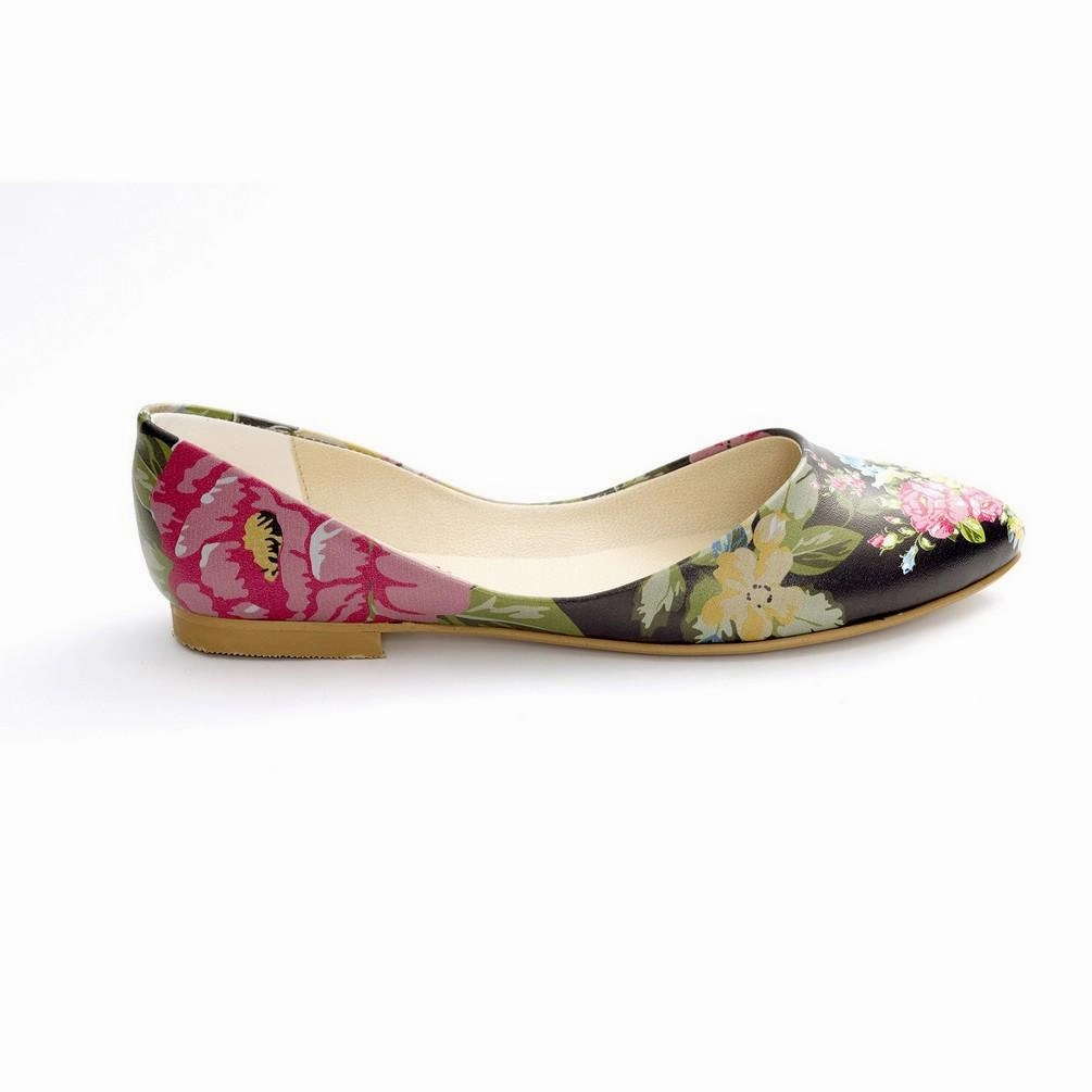 Flowers Ballerinas Shoes NSS356 Wide Path Garden Mood